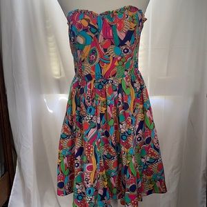 Lily Pulitzer strapless silk dress